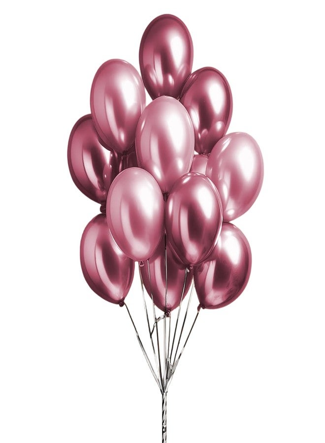 JUST PARTY بالونات معدنية كروم من جست بارتي - عبوة من 25 بالونًا (وردي) - Image 2